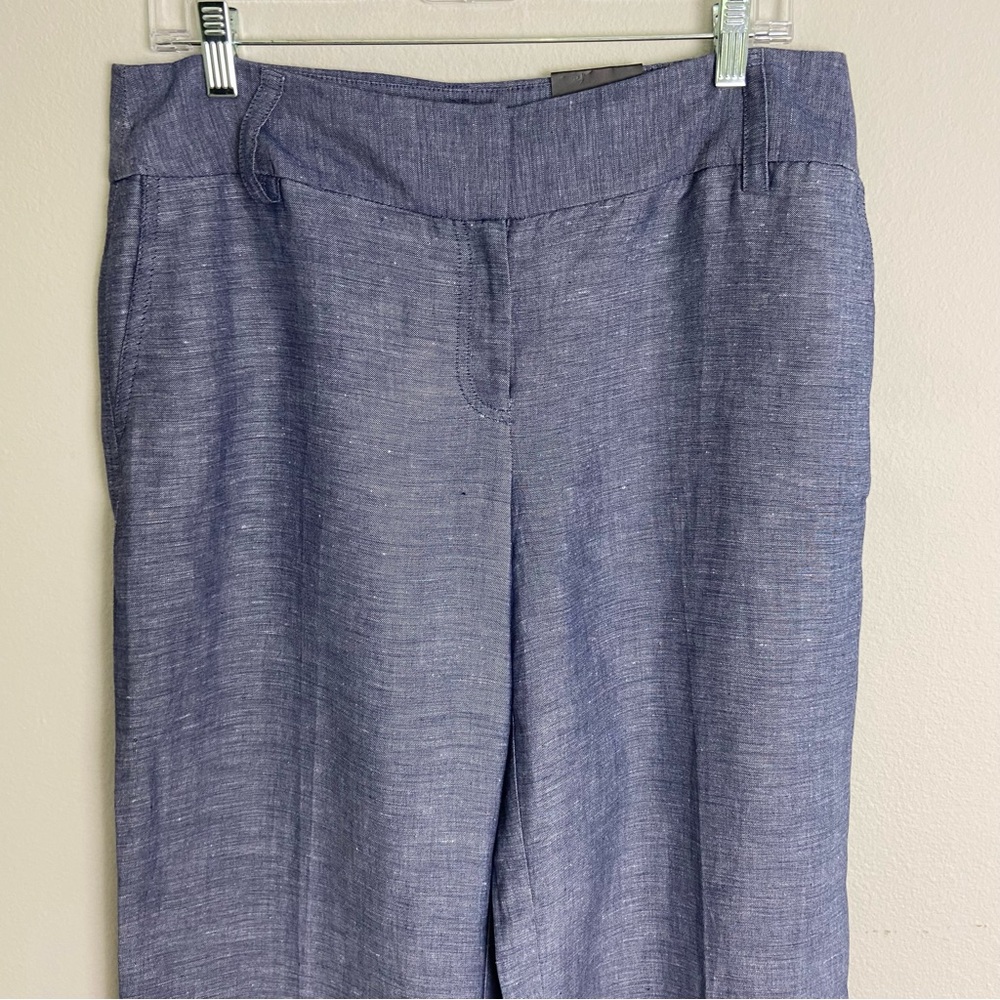 🆕 NWT Alfani Size 10 Linen Blend Wide Leg Blue Pants - Picture 3 of 11